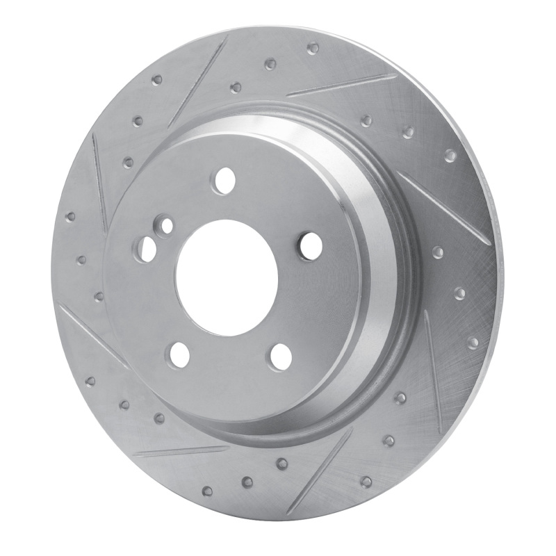 Mercedes-Benz S400 Brake Rotor (1) - Rear Left - R1 Concepts - Drilled & Slotted - Silver - `07-`13